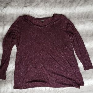 Purple, silver and black asymmetrical blouse.